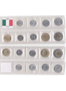 1992 - Serietta di 9 monete tutte dell' anno Fior di Conio + 200 lire Comm. Genova